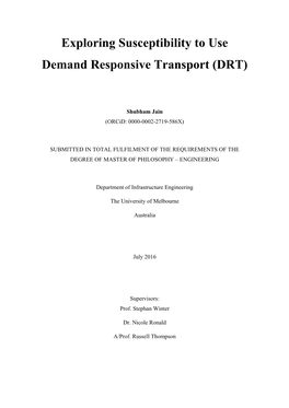 Exploring Susceptibility to Use Demand Responsive Transport (DRT)