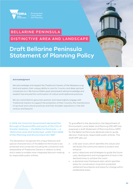 Draft Bellarine Peninsula Statement of Planning Policy
