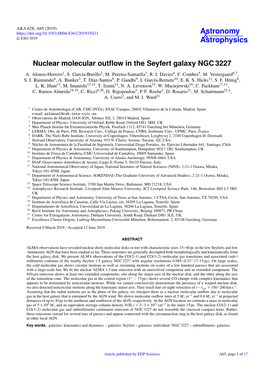 Nuclear Molecular Outflow in the Seyfert Galaxy NGC 3227