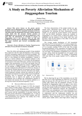 A Study on Poverty Alleviation Mechanism of Jinggangshan Tourism