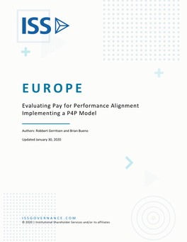 European Pay-For-Performance Methodology Overview