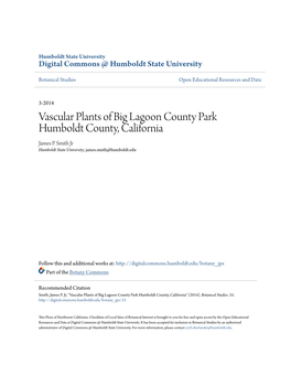 Vascular Plants of Big Lagoon County Park Humboldt County, California James P