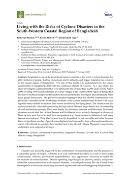 Living with the Risks of Cyclone Disasters in the South-Western Coastal Region of Bangladesh