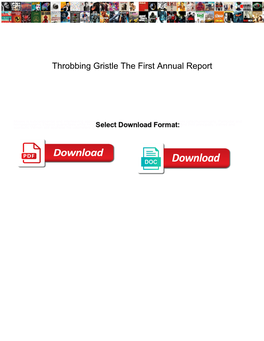 Throbbing Gristle the First Annual Report