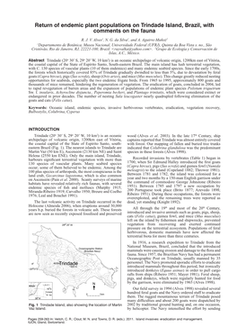 Return of Endemic Plant Populations on Trindade Island, Brazil, with Comments on the Fauna