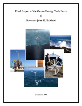 Final Report of the Ocean Energy Task Force to Governor John E. Baldacci