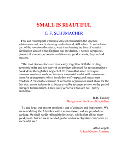 Small Is Beautiful