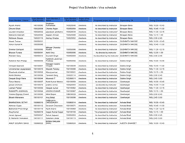 Project Viva Schedule - Viva Schedule