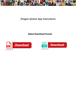 Dragon Iphone App Instructions