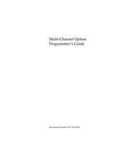 Multi-Channel Option Programmer's Guide