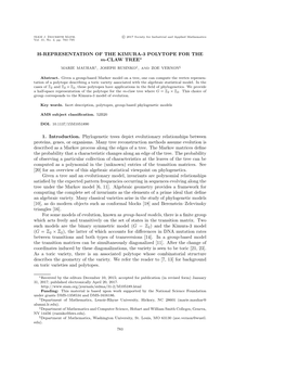 H-REPRESENTATION of the KIMURA-3 POLYTOPE for the M-CLAW TREE∗