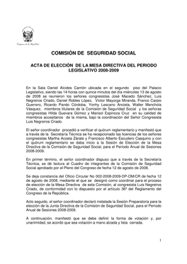 Comisión De Seguridad Social