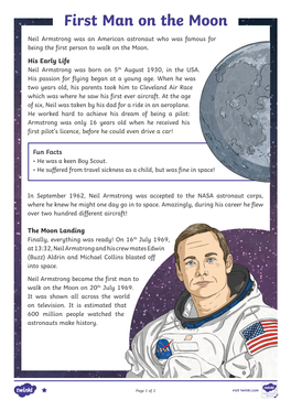 Neil Armstrong Comprehension