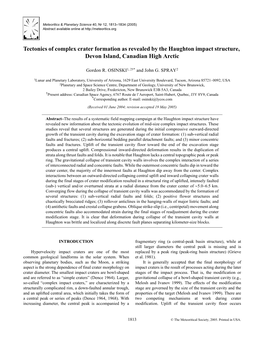 Tectonics of Complex Crater Formation As Revealed by the Haughton Impact Structure, Devon Island, Canadian High Arctic