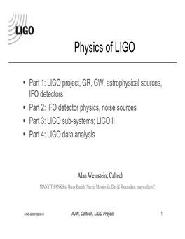 Physics of LIGO