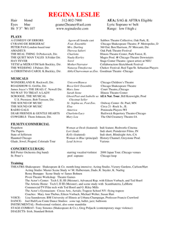 Theatre Resume V