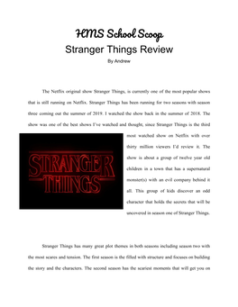 Stranger Things Review by Andrew