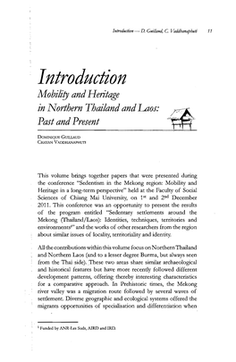 Introduction Mobility and Hen/Age in Northern Thailand and Laos: Past and Present