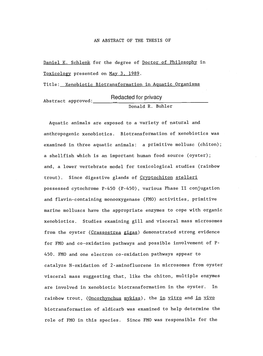 Xenobiotic Biotransformation in Aquatic Organisms