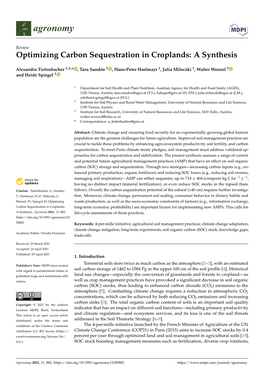 Optimizing Carbon Sequestration in Croplands: a Synthesis