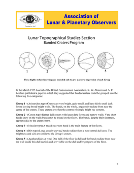 Lunar Topographical Studies Section Banded Craters Program