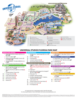 UNIVERSAL STUDIOS FLORIDA PARK MAP 40 40 