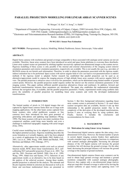 Parallel Projection Modelling for Linear Array Scanner Scenes