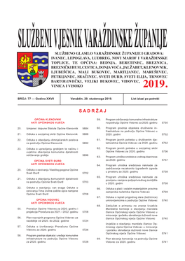 OPĆINA VIDOVEC Umirovljenicima S Područja Općine Vidovec 5740 AKTI OPĆINSKOG VIJEĆA 68