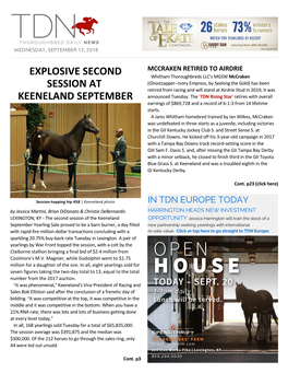 Explosive Second Session at Keeneland September