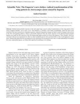 Radical Transformation of the Wing Pattern in Asterocampa Clyton Caused by Heparin