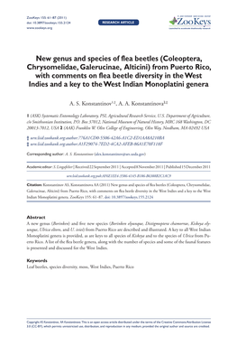 New Genus and Species of Flea Beetles