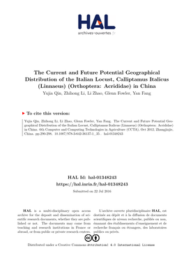 The Current and Future Potential Geographical