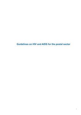 Guidelines on HIV and AIDS for the Postal Sectorpdf