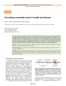 Circulating Nucleotide Levels in Health and Disease