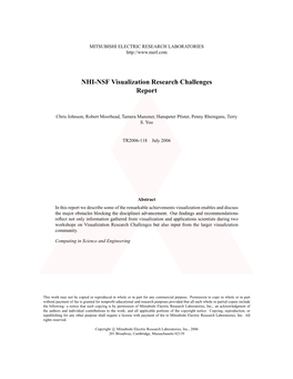 NHI-NSF Visualization Research Challenges Report