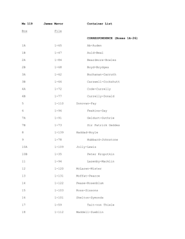 Ms 119 James Mavor Container List