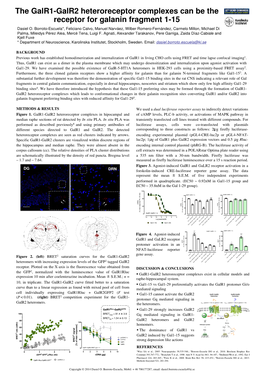 The Galr1-Galr2 Heteroreceptor Complexes Can Be the Receptor for Galanin Fragment 1-15 Dasiel O