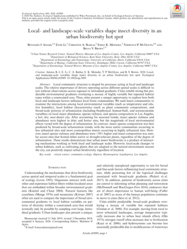 Local‐ and Landscape‐Scale Variables Shape Insect Diversity in an Urban