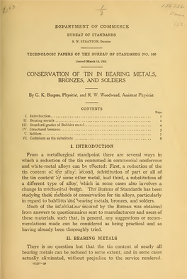 Conservation of Tin in Bearing Metals, Bronzes, and Solders