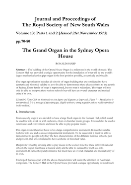 The Grand Organ in the Sydney Opera House