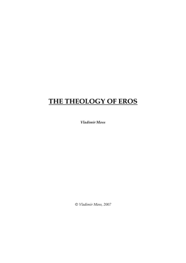 The Theology of Eros