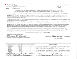 Sherman Hill Neighborhood Plan Update As an Element of the Plandsm: Creating Our Tomorrow Plan