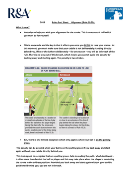 2019 Rules Fact Sheet. Alignment (Rule 10.2B). What Is New