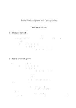 Inner Product Spaces and Orthogonality
