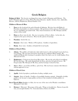 Greek Religion