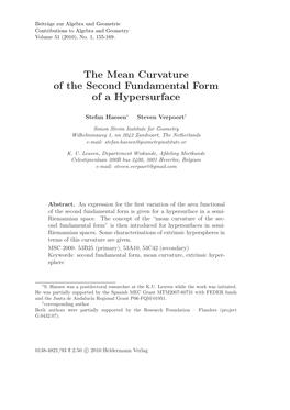 The Mean Curvature of the Second Fundamental Form of a Hypersurface