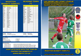 Wootton Bassett Town FC Would Like to Thank Our Kit Sponsors for This Season