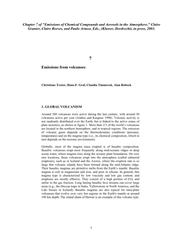 Emissions from Volcanoes