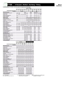 Hausach - Wolfach - Hornberg - Triberg 3 Fahrplan Gültig Ab 15.12.2019