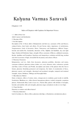 Kalyana Varmas Saravali